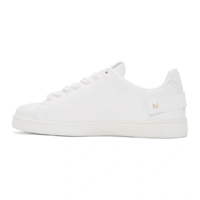 Shop Valentino White  Garavani Vlogo Rockstud Strap Sneakers In 0bo White