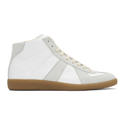 Shop Maison Margiela White And Grey Replica High-top Sneakers In 101 White