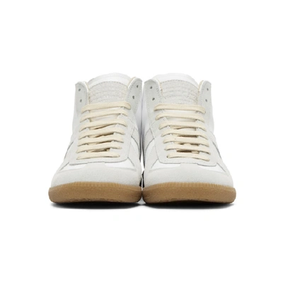 Shop Maison Margiela White And Grey Replica High-top Sneakers In 101 White