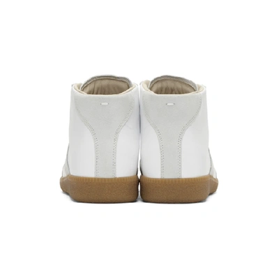 Shop Maison Margiela White And Grey Replica High-top Sneakers In 101 White
