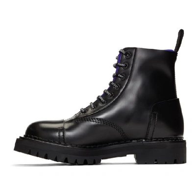 Shop Kenzo Black Kamden Lace-up Boots In 74 Slateblu