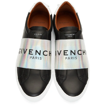 Shop Givenchy Black And Silver Strap Urban Knots Sneakers In 004 Blkwht