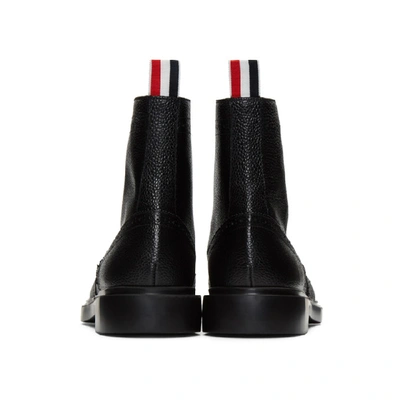 Shop Thom Browne Black Classic Wingtip Boots In 001 Blk