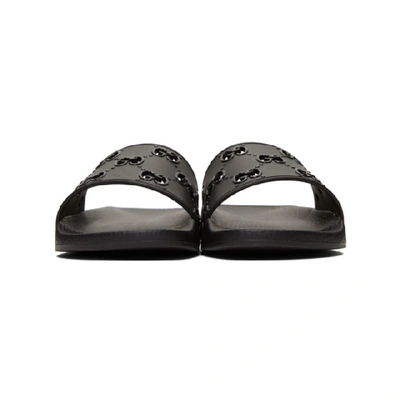 Shop Gucci Black Gg Slides