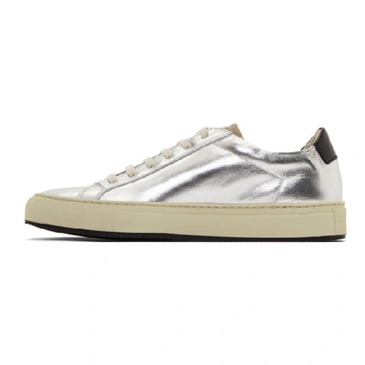 Shop Common Projects Silver And Black Retro Low Sneakers In 0509 Silblk