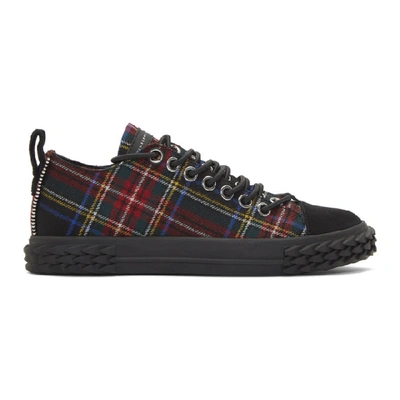 Shop Giuseppe Zanotti Red Plaid Blabber Low-top Trainers In Multi Rosso