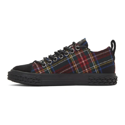 Shop Giuseppe Zanotti Red Plaid Blabber Low-top Trainers In Multi Rosso