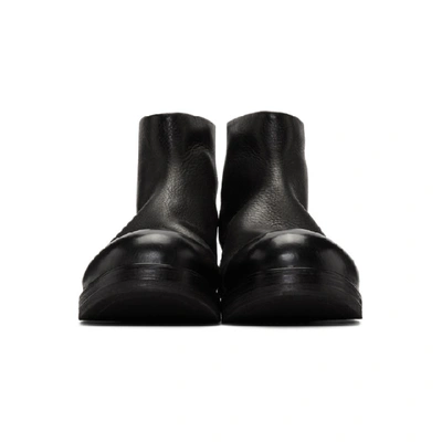 Shop Marsèll Marsell Black Zucca Zeppa Tronchetto Boots In N2 6766 Blk