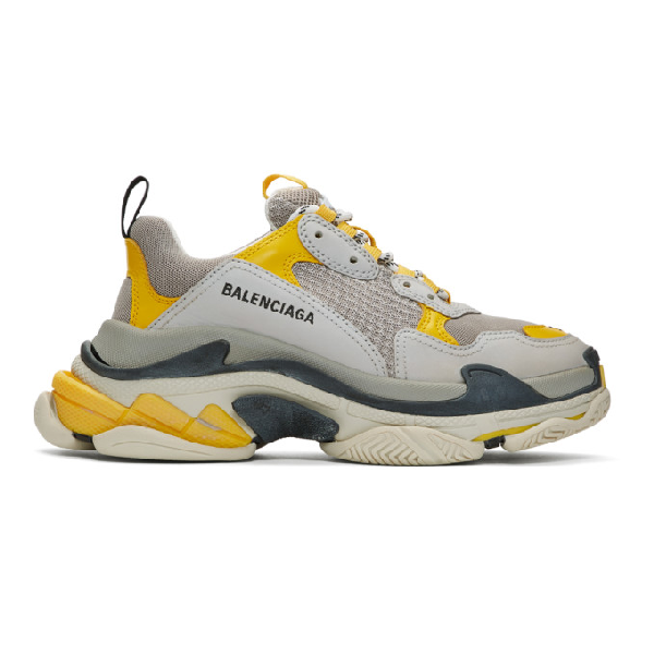 balenciaga triple s yellow grey