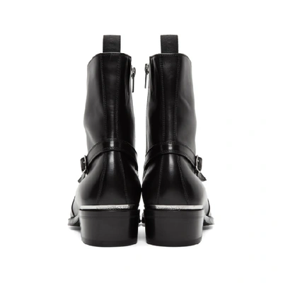 Shop Alexander Mcqueen Black Leather Zip Up Boots In 1081 Black