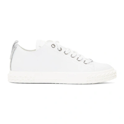 Shop Giuseppe Zanotti White Blabber Low-top Sneakers In Moxi Bianco
