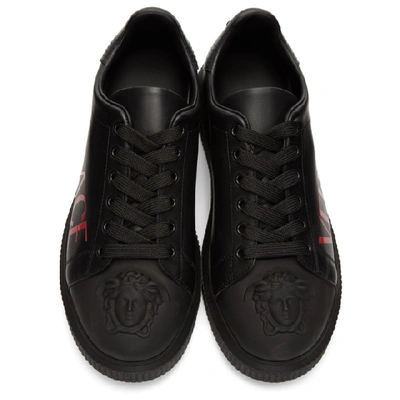 Shop Versace Black 3d Medusa Head Sneakers