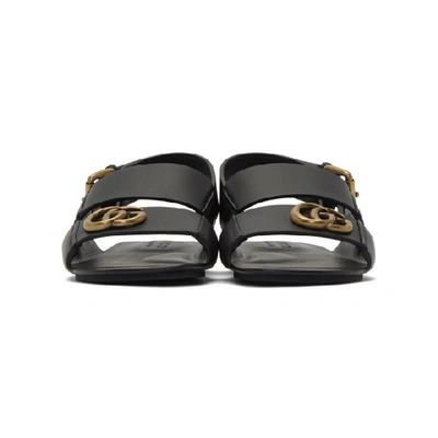 Shop Gucci Black Gg Sandals In 1000 Nero