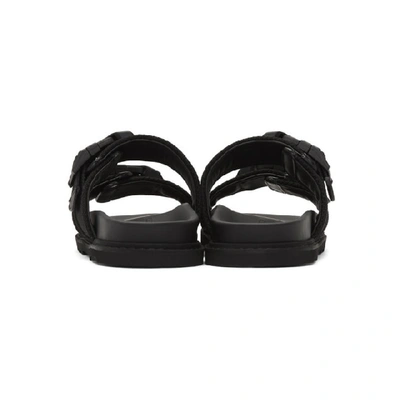 Shop Bottega Veneta Black Logo Sandals In 1000-black