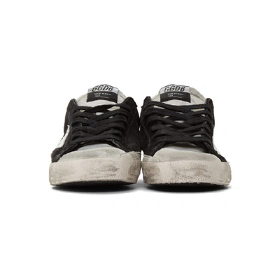 Shop Golden Goose Black And Grey Suede Superstar Sneakers