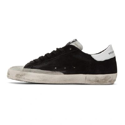 Shop Golden Goose Black And Grey Suede Superstar Sneakers
