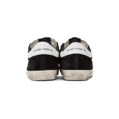 Shop Golden Goose Black And Grey Suede Superstar Sneakers