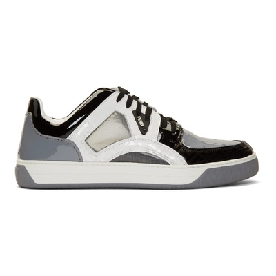 Shop Fendi Grey Patent Fancy Sneakers In F183d Grey