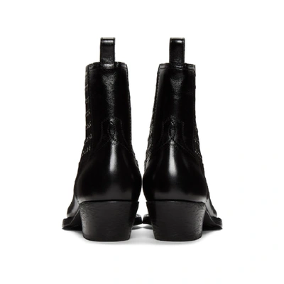 Shop Saint Laurent Black Studs Lukas Boots In 1000 Black