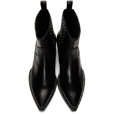 Shop Saint Laurent Black Studs Lukas Boots In 1000 Black