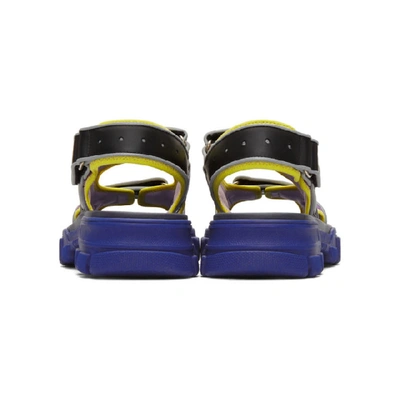 Shop Gucci Black & Blue Aguru Sandals In 1085 Nero/s