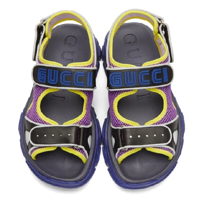 Shop Gucci Black & Blue Aguru Sandals In 1085 Nero/s