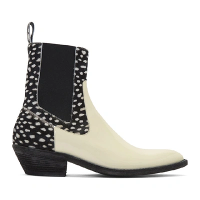 Shop Haider Ackermann Off-white Perito Baltoro Spotted Chelsea Boots In Peritoofwht