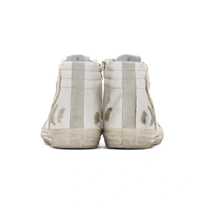 Shop Golden Goose White Slide Sneakers In White Leather