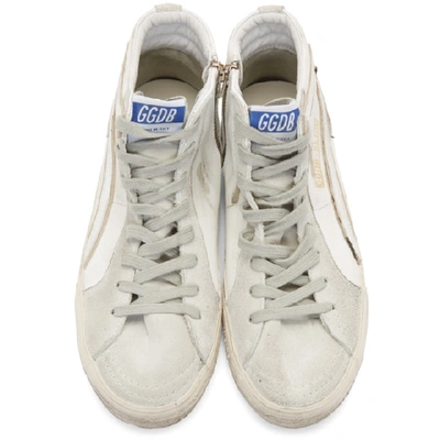 Shop Golden Goose White Slide Sneakers In White Leather