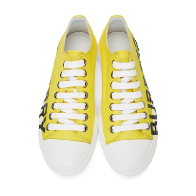 Shop Burberry Yellow Larkhall Sneakers