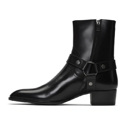 Shop Saint Laurent Black Wyatt Harness Boots In 1000 Nero