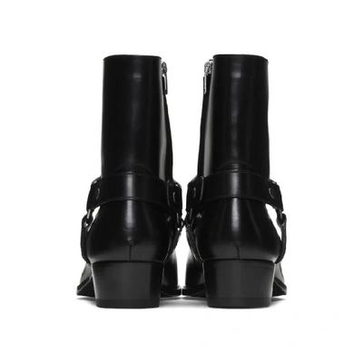 Shop Saint Laurent Black Wyatt Harness Boots In 1000 Nero