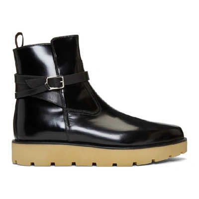 Shop Christian Louboutin Black Kicko Crepe Boots In Bk01 Black