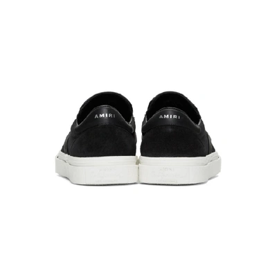 Shop Amiri Black Skel Toe Slip-on Sneakers In Blackblack