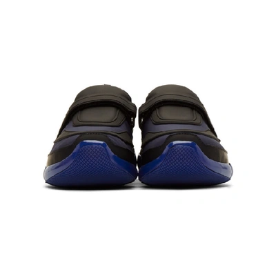 Shop Prada Navy Gabardine Cloudbust Sneakers