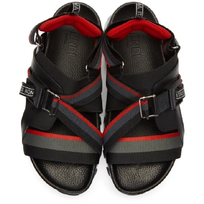 Shop Fendi Black Running Sandals