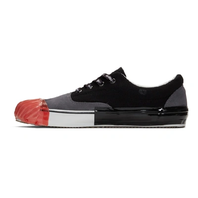 Shop Palm Angels Black And Grey Flame Sneakers In 8830 Mulblu