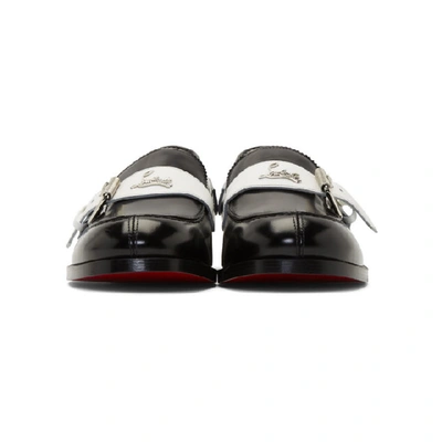 Shop Christian Louboutin Black Monmoc Flat Loafers In Q003 Blk/wh