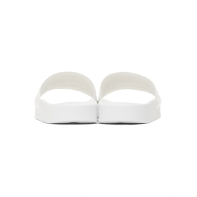 Shop Moschino White Logo Pool Slides In 100 White