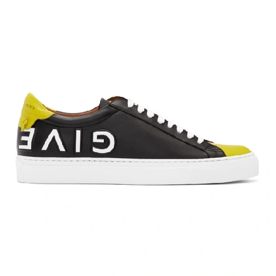 Shop Givenchy Black And Yellow Reverse Logo Urban Street Sneakers In 003 Blkylw