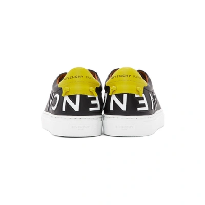 Shop Givenchy Black And Yellow Reverse Logo Urban Street Sneakers In 003 Blkylw