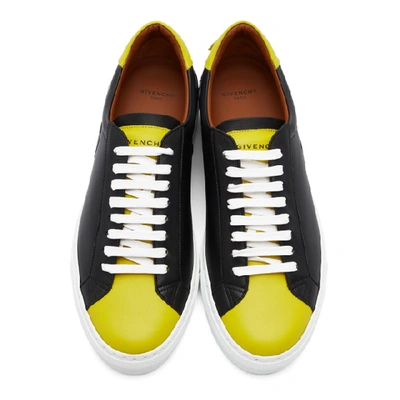 Shop Givenchy Black And Yellow Reverse Logo Urban Street Sneakers In 003 Blkylw