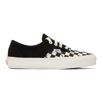 Shop Vans Black Checkerboard Suede Og Authentic Lx Sneakers In Black/check