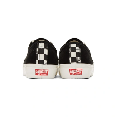 Shop Vans Black Checkerboard Suede Og Authentic Lx Sneakers In Black/check