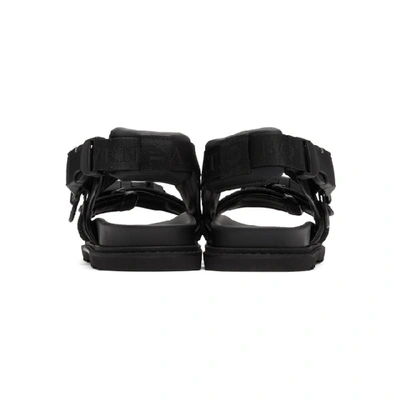 Shop Bottega Veneta Black Leather And Canvas Camper Sandals In 1000-black