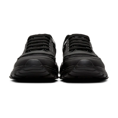 Shop Prada Black Gabardine Soft Sneakers