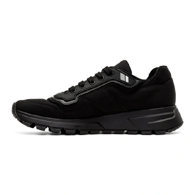 Shop Prada Black Gabardine Soft Trainers