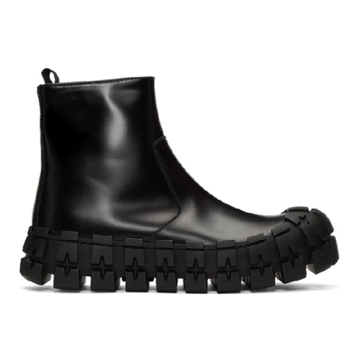 Shop Prada Black Wheel Sole Zip Boots