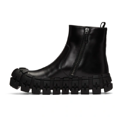 Shop Prada Black Wheel Sole Zip Boots