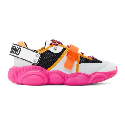 Shop Moschino Pink Fluo Teddy Sneakers In 604 Fuxia